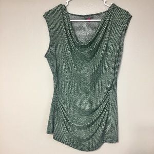 VINCE CAMUTO | Cowl Polka Dot Top Side Ruching